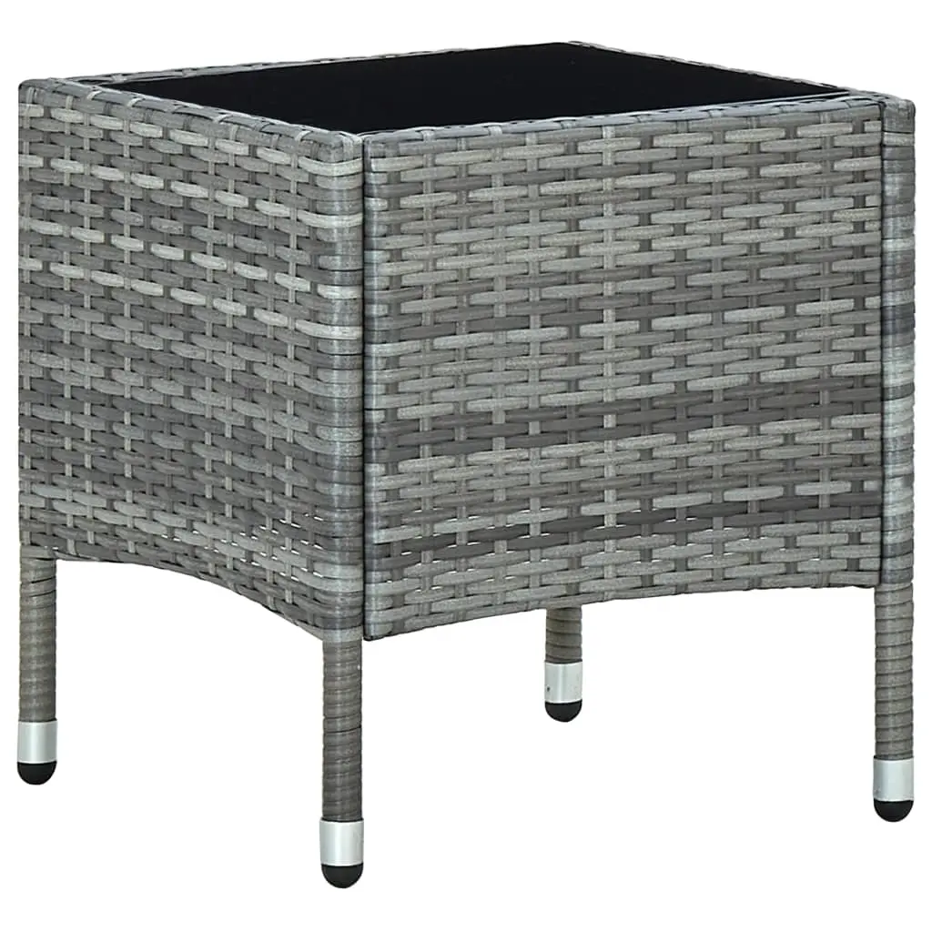 Garden Table Grey 40x40x45 cm Poly Rattan 45902 - Furniture