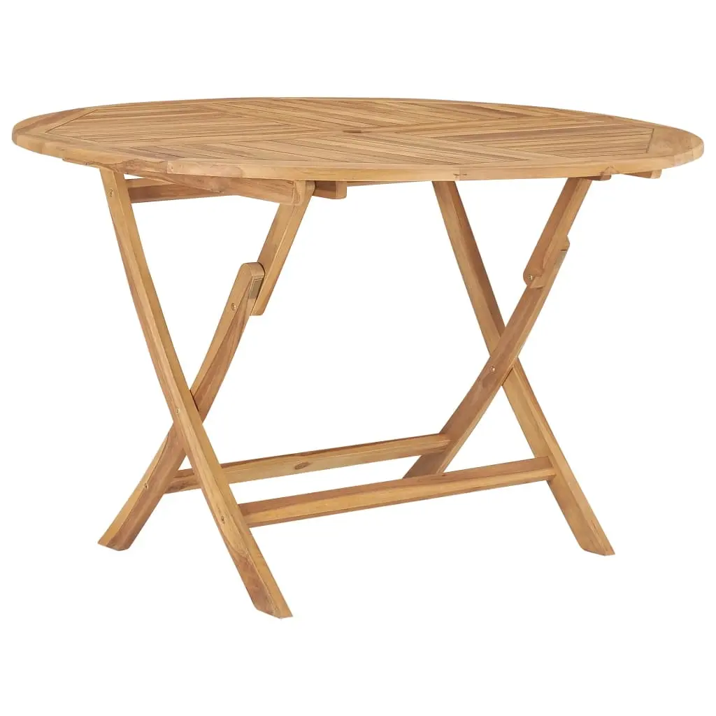 Folding Garden Table Diameter 120 cm Solid Teak Wood 49436 - Furniture