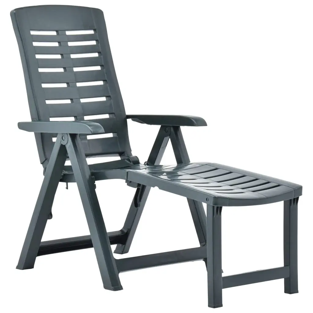 Folding Sun Lounger Plastic Green 48758 - Furniture