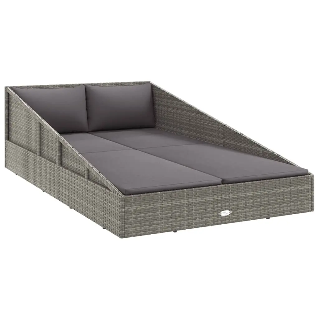 Garden Bed Grey 110x200 cm Poly Rattan 45777 - Furniture