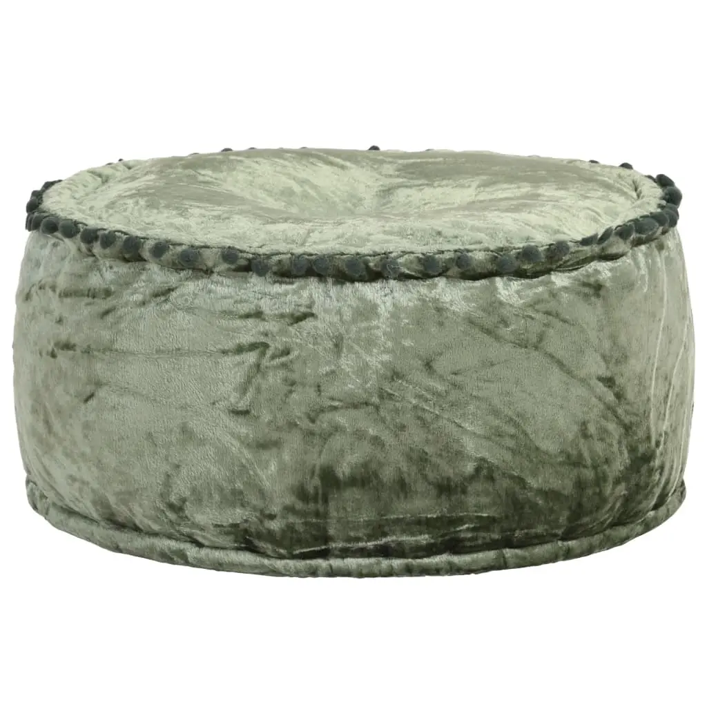 Round Pouffe Velvet 40x20 cm Green 287567 - Furniture