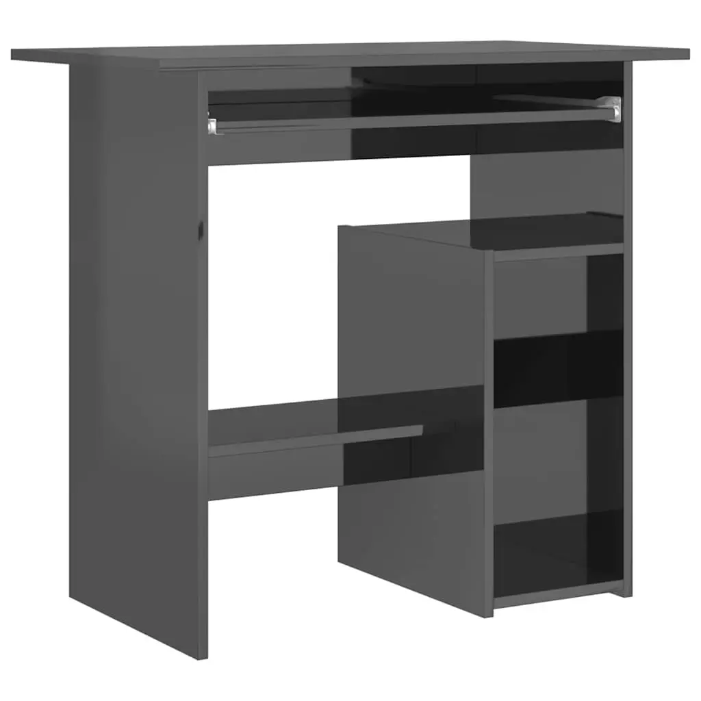 Desk High Gloss Grey 80x45x74 cm Engineered Wood 801372 - Furniture