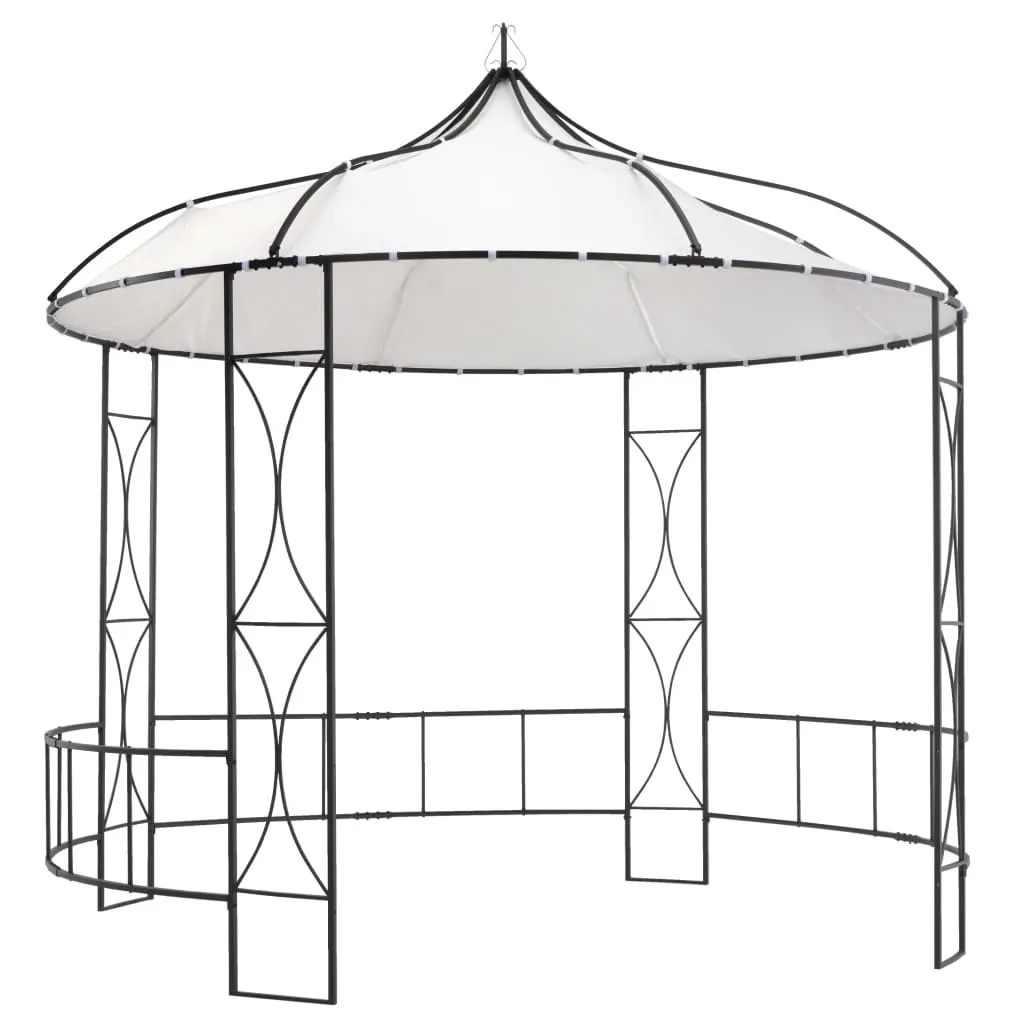 Gazebo 300x290 cm White Round 310030 - Home & Garden