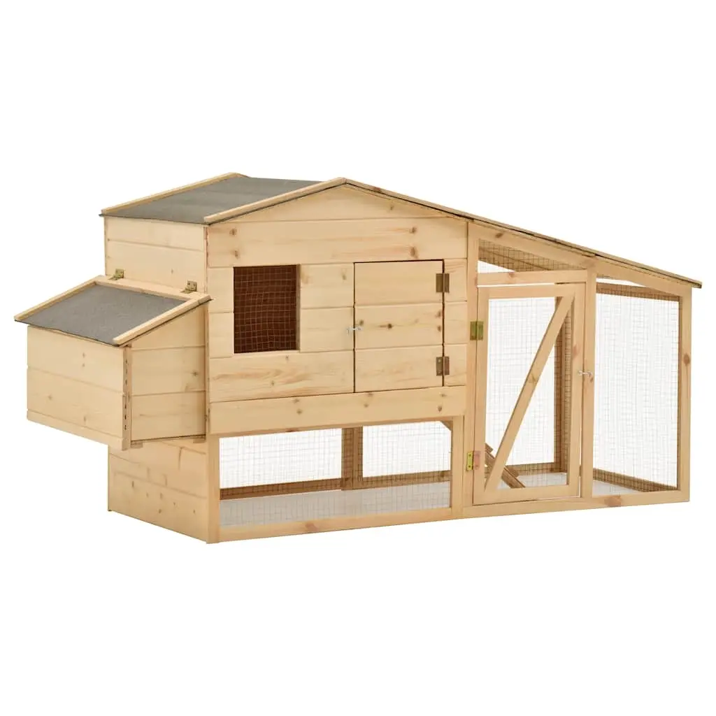 Chicken Cage Solid Pine Wood 178x67x92 cm 170915 - Pets
