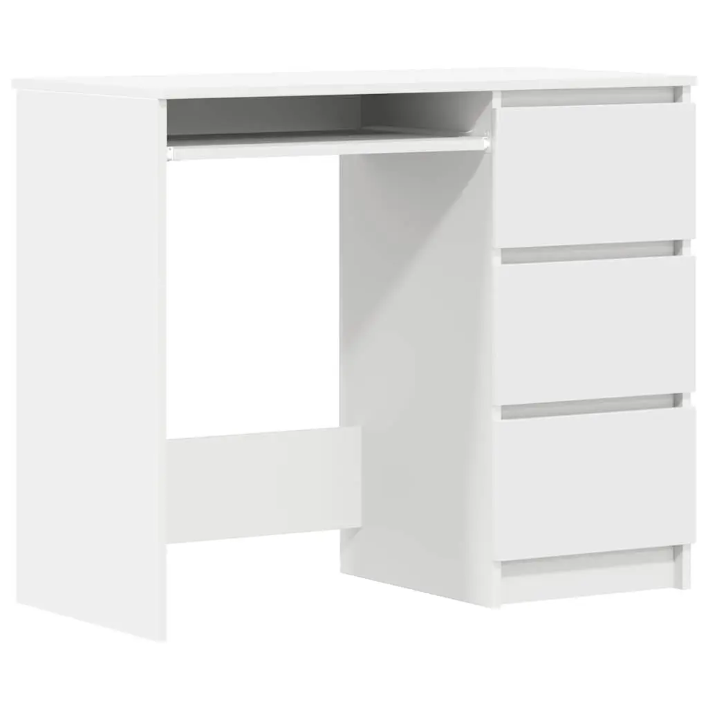 Desk White 90x45x76 cm Engineered Wood 801373 - Furniture