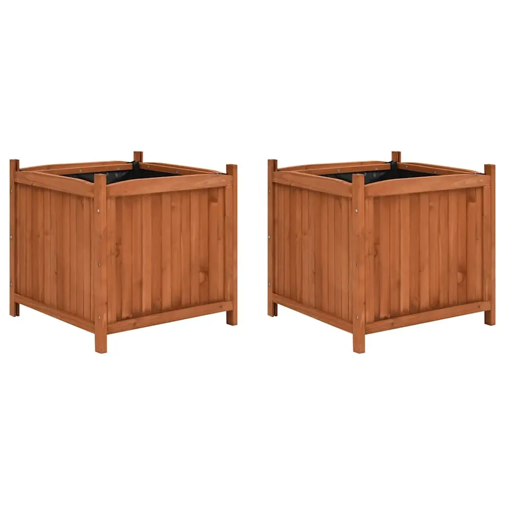 Raised Beds 2 pcs 50x50x50 cm Firwood 47250 - Home & Garden