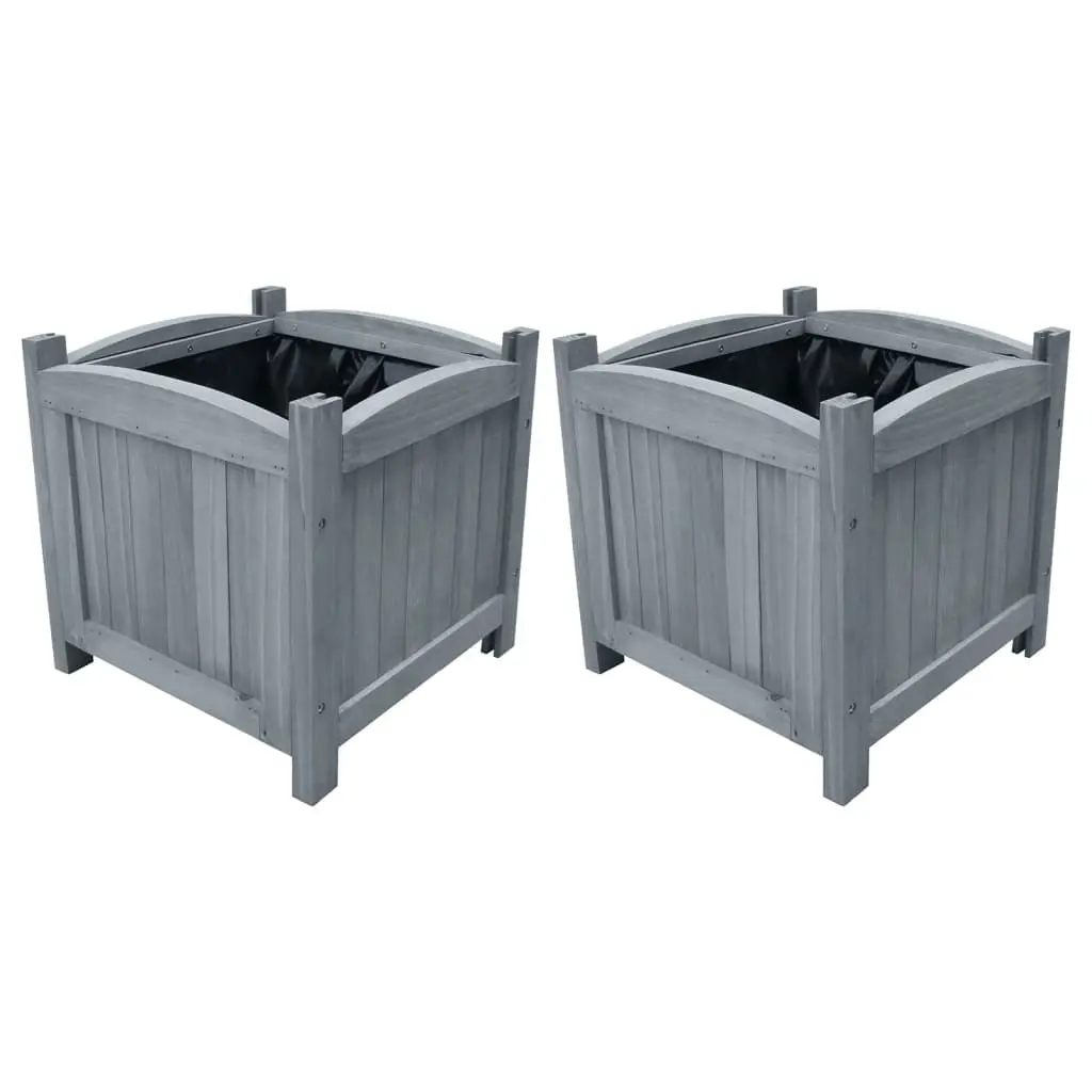 Garden Raised Beds 2 pcs 30x30x30 cm Solid Firwood 310041 - Home & Garden