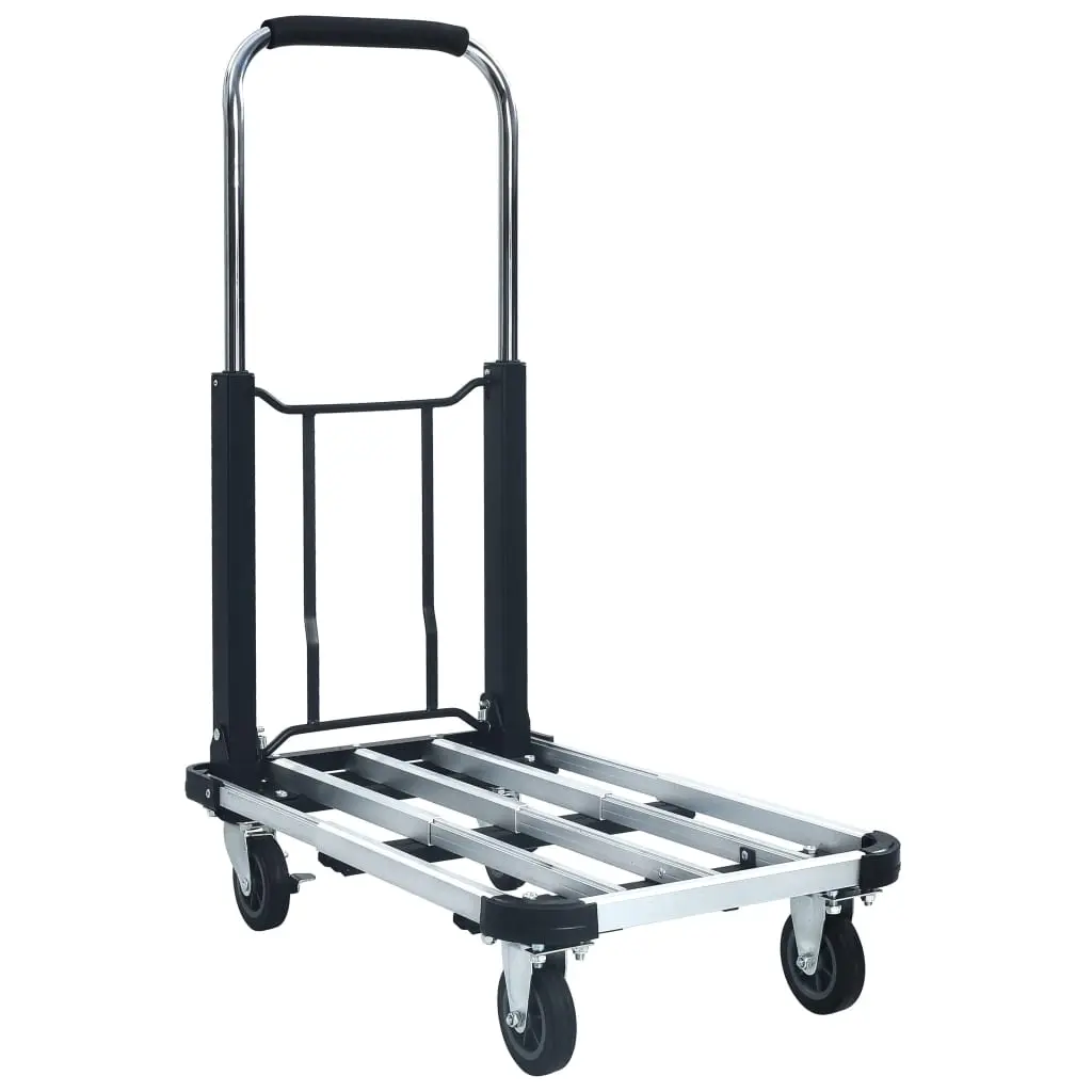 Foldable Transport Trolley 150 kg Aluminium Silver 146448 - Hardware