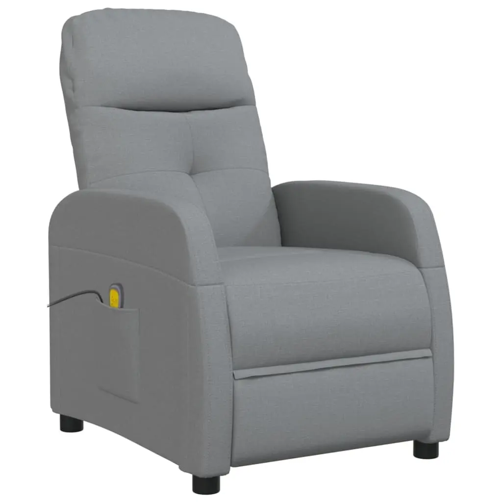 Massage Chair Light Grey Fabric 289826 - Furniture
