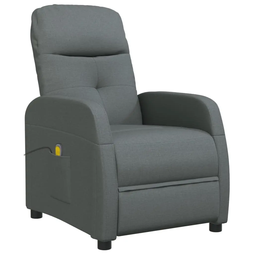 Massage Chair Dark Grey Fabric 289827 - Furniture