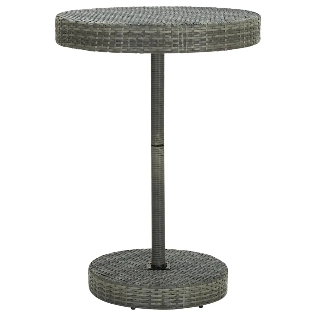 Garden Table Grey 75.5x106 cm Poly Rattan 45860 - Furniture