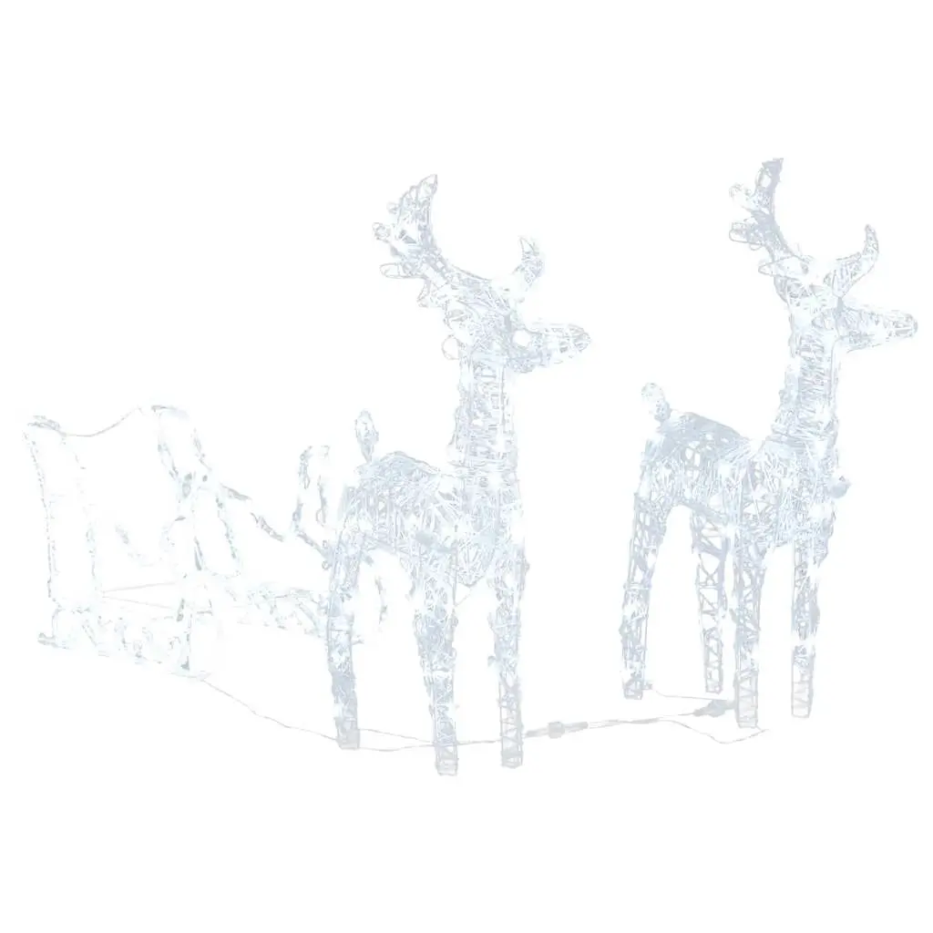 Reindeers & Sleigh Christmas Decoration 160 LEDs 130 cm Acrylic 289979 - Home & Garden