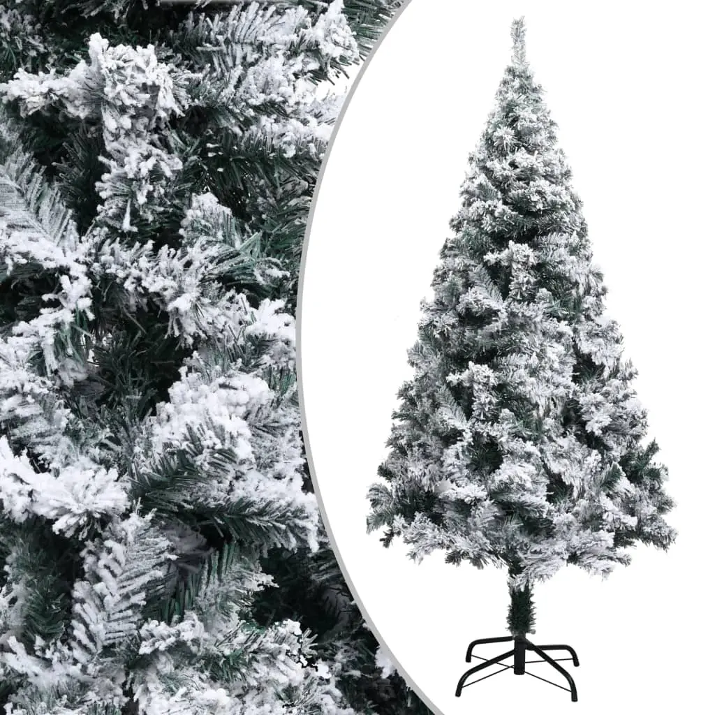 Artificial Christmas Tree with Flocked Snow Green 150 m PVC 320963 - Home & Garden