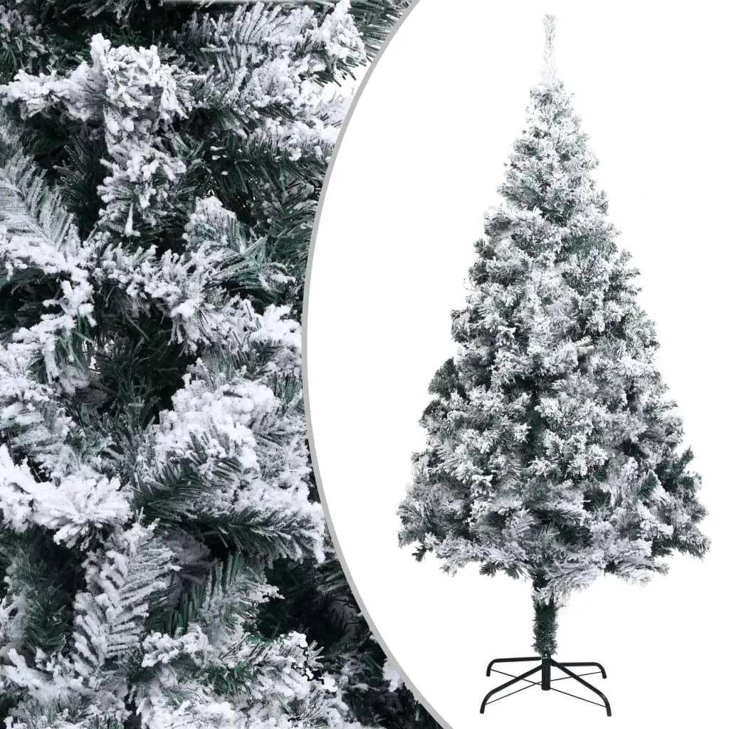 Artificial Christmas Tree with Flocked Snow Green 210 cm PVC 320965 - Home & Garden
