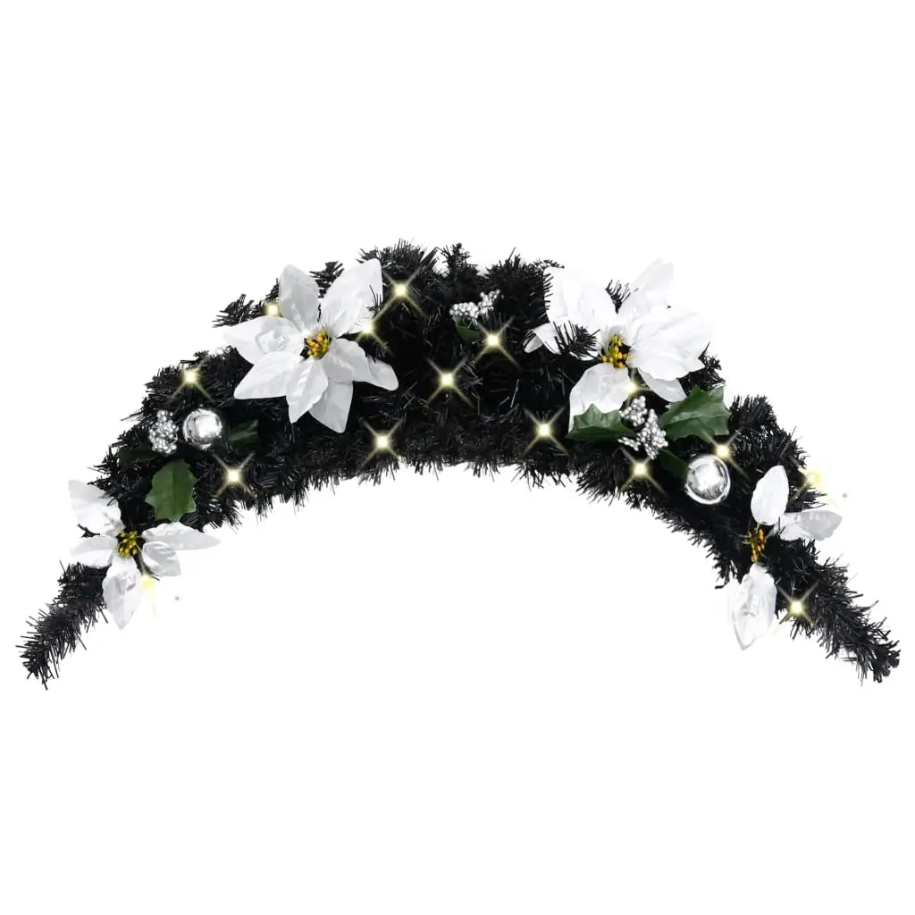 Christmas Arch with LED Lights Black 90 cm PVC 320981 - Home & Garden