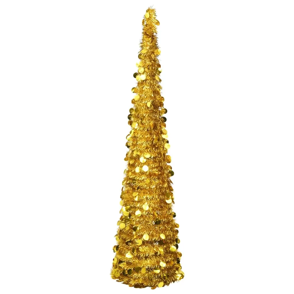Pop-up Artificial Christmas Tree Gold 180 cm PET 320984