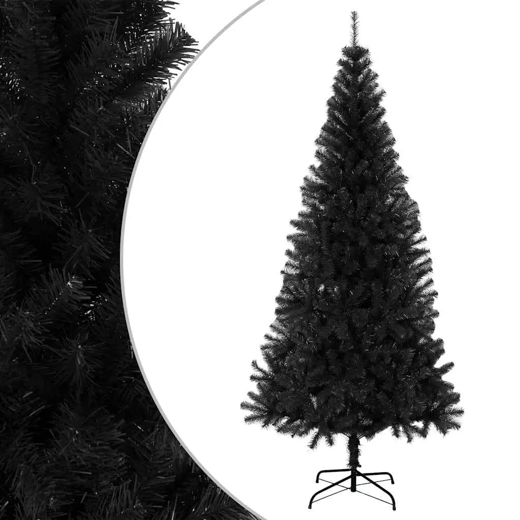 Artificial Christmas Tree with Stand Black 210 cm PVC 321002 - Up to 60% Off Christmas Decoration Specials
