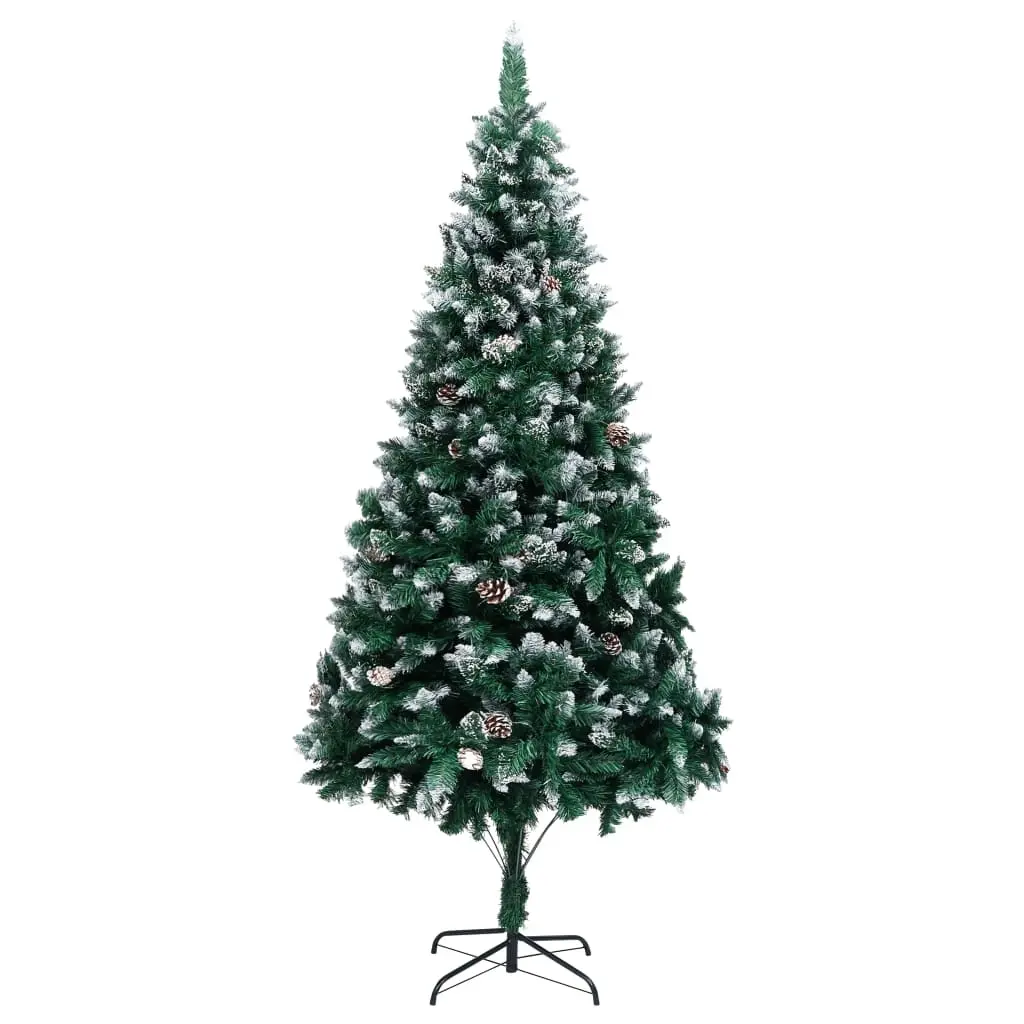 Artificial Christmas Tree with Pine Cones and White Snow 210 cm 321017 - Home & Garden