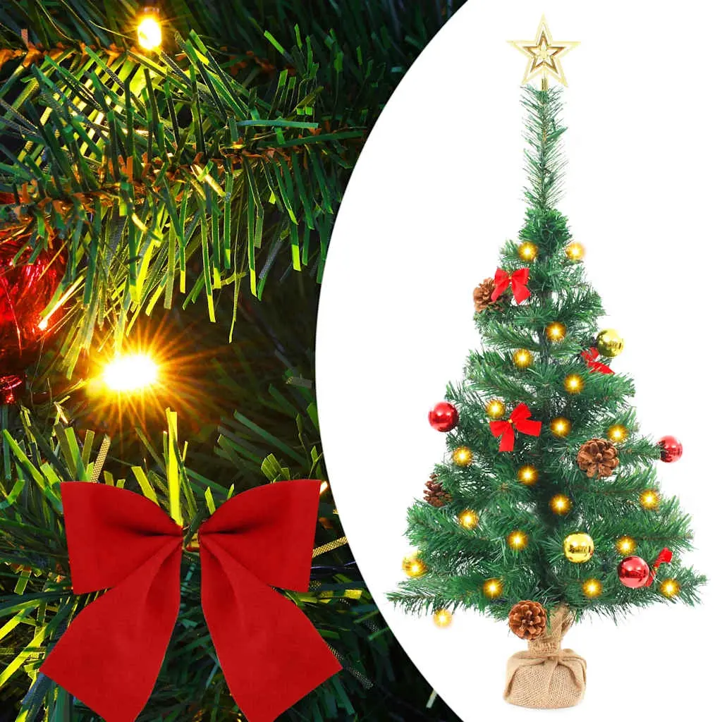 Artificial Pre-lit Christmas Tree with Baubles Green 64 cm 321505