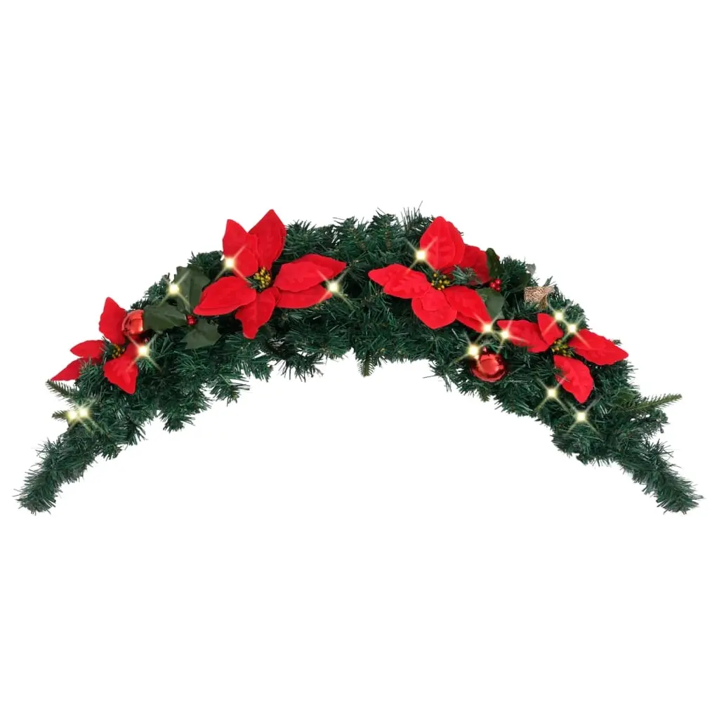 Christmas Arch with LED Lights Green 90 cm PVC 321521 - Home & Garden