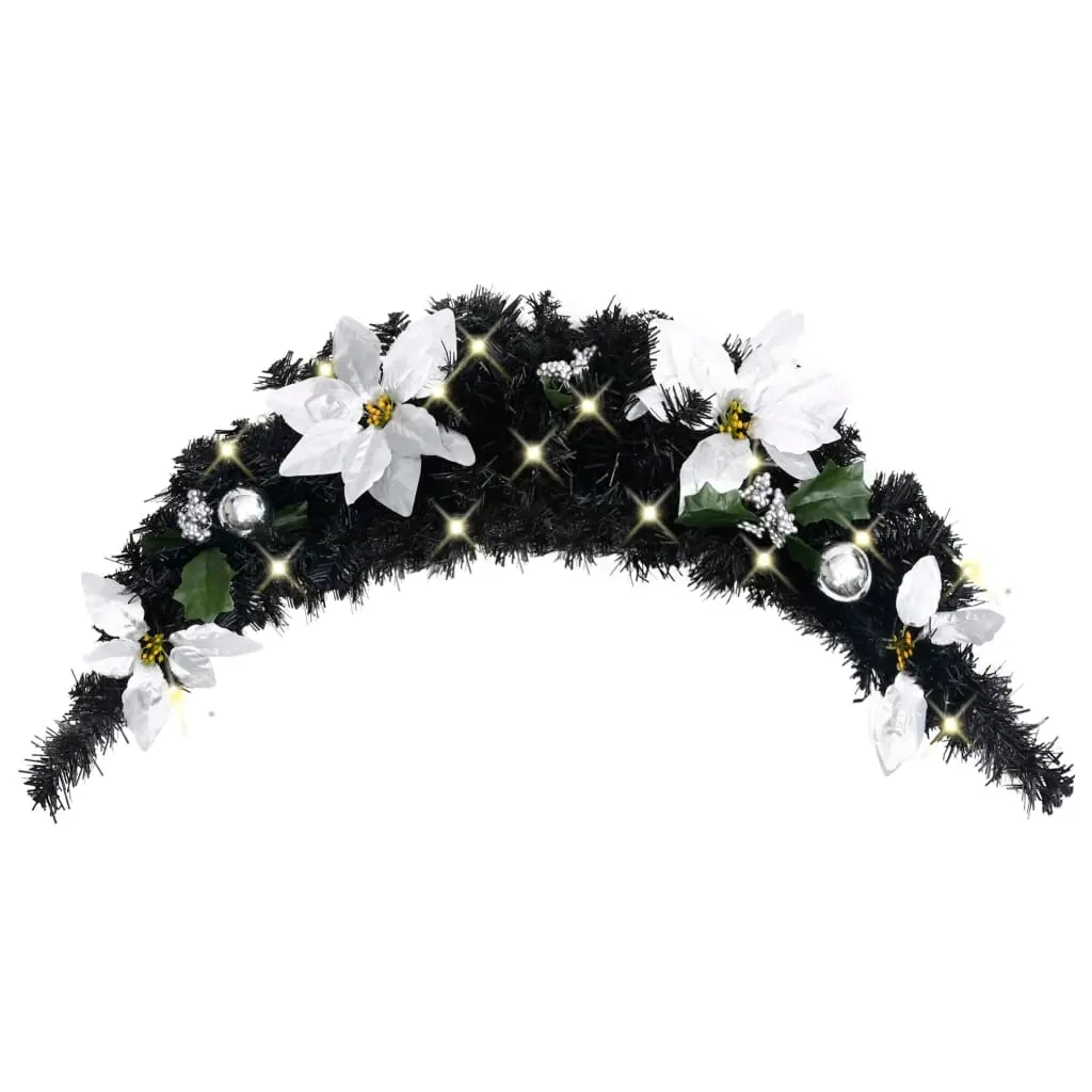 Christmas Arch with LED Lights Black 90 cm PVC 321522 - Home & Garden