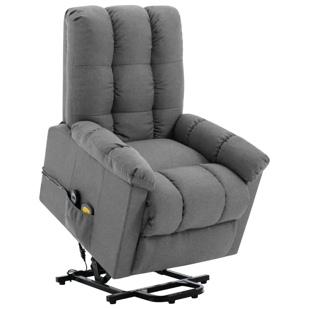 Stand up Massage Chair Light Grey Fabric 321390 - Furniture