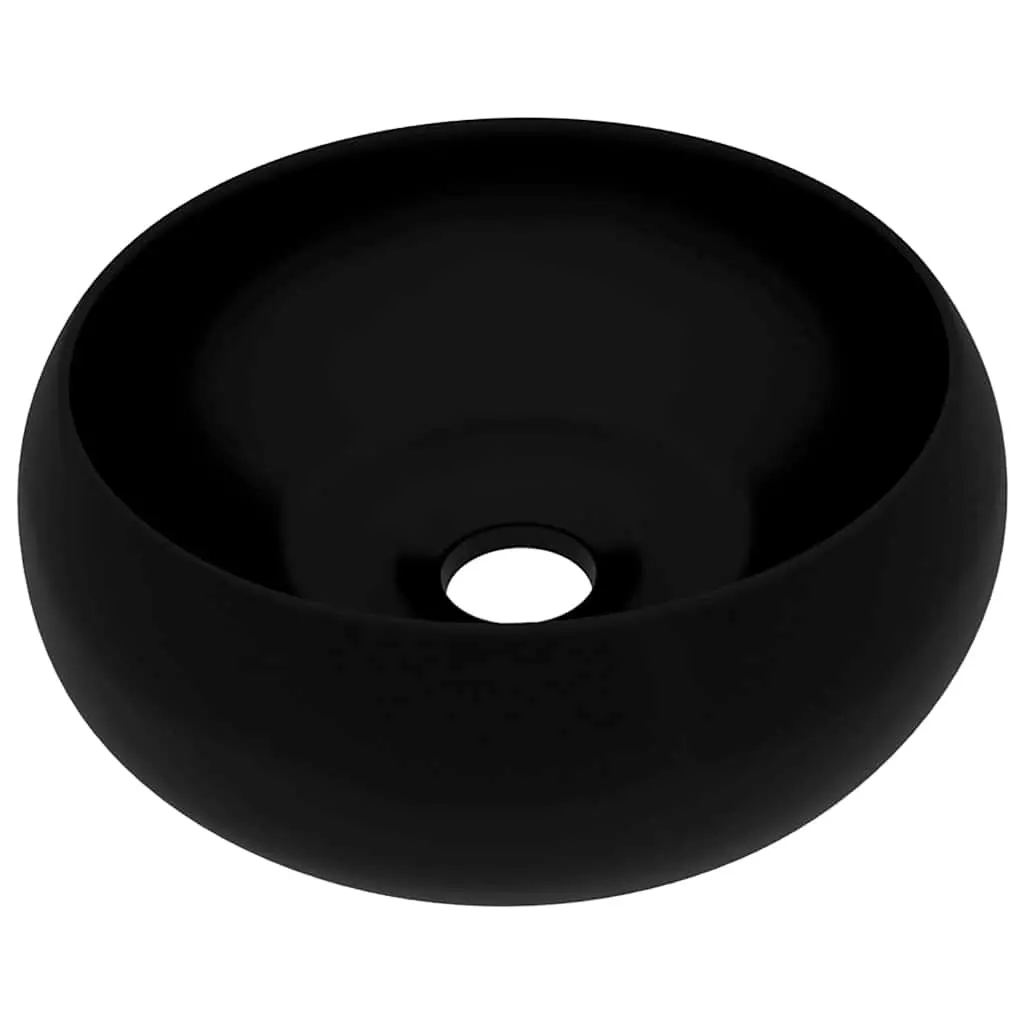 Luxury Wash Basin Round Matt Black 40x15 cm Ceramic 147008 - Hardware