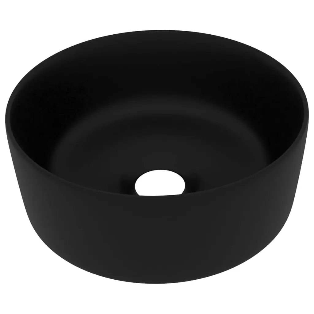 Luxury Wash Basin Round Matt Black 40x15 cm Ceramic 147019 - Hardware