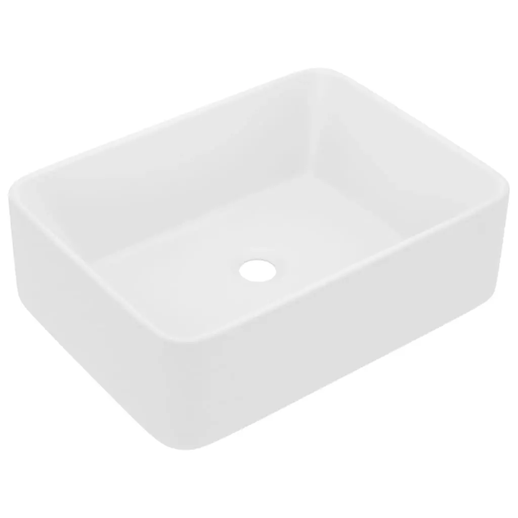 Luxury Wash Basin Matt White 41x30x12 cm Ceramic 147042 - Hardware