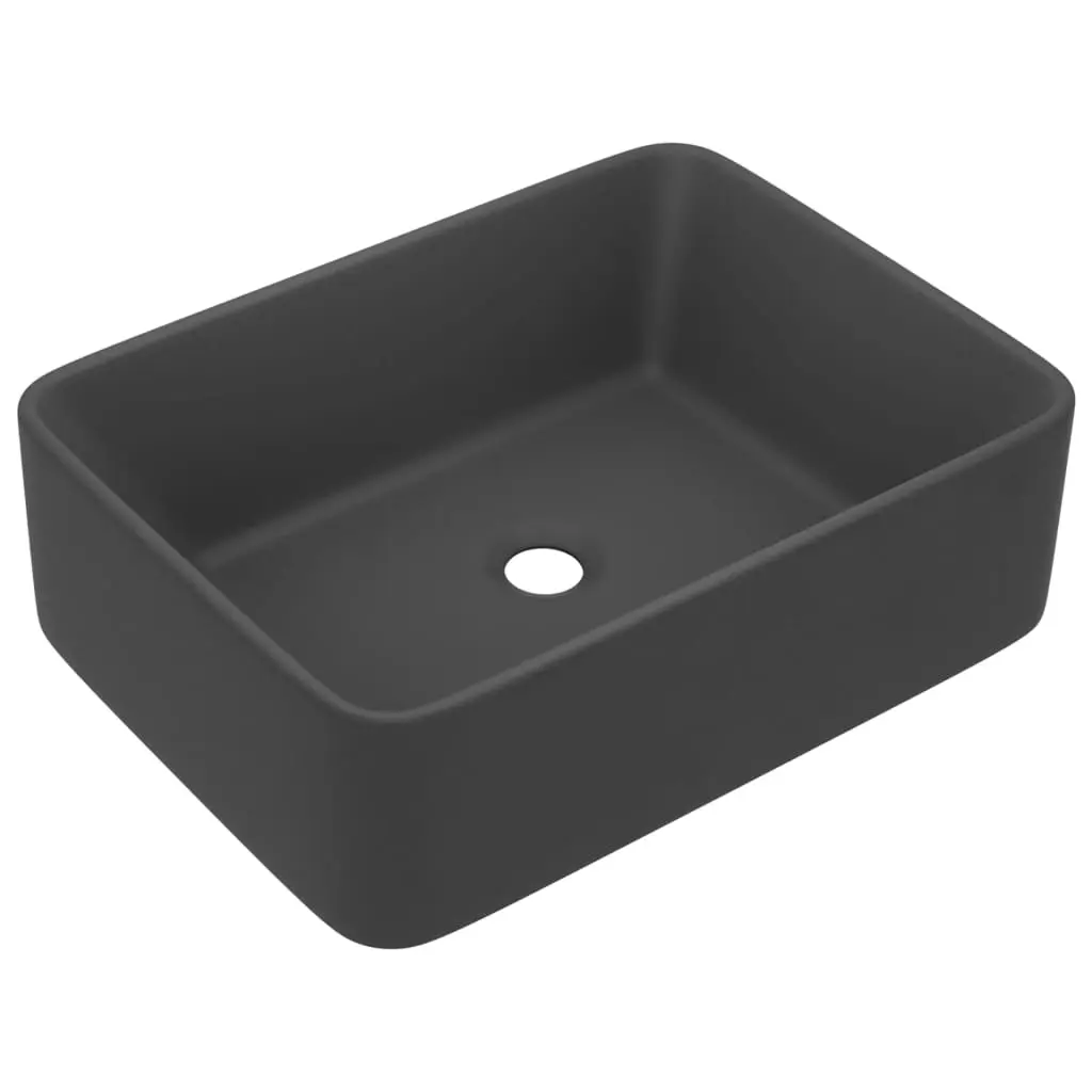Luxury Wash Basin Matt Dark Grey 41x30x12 cm Ceramic 147049 - Hardware