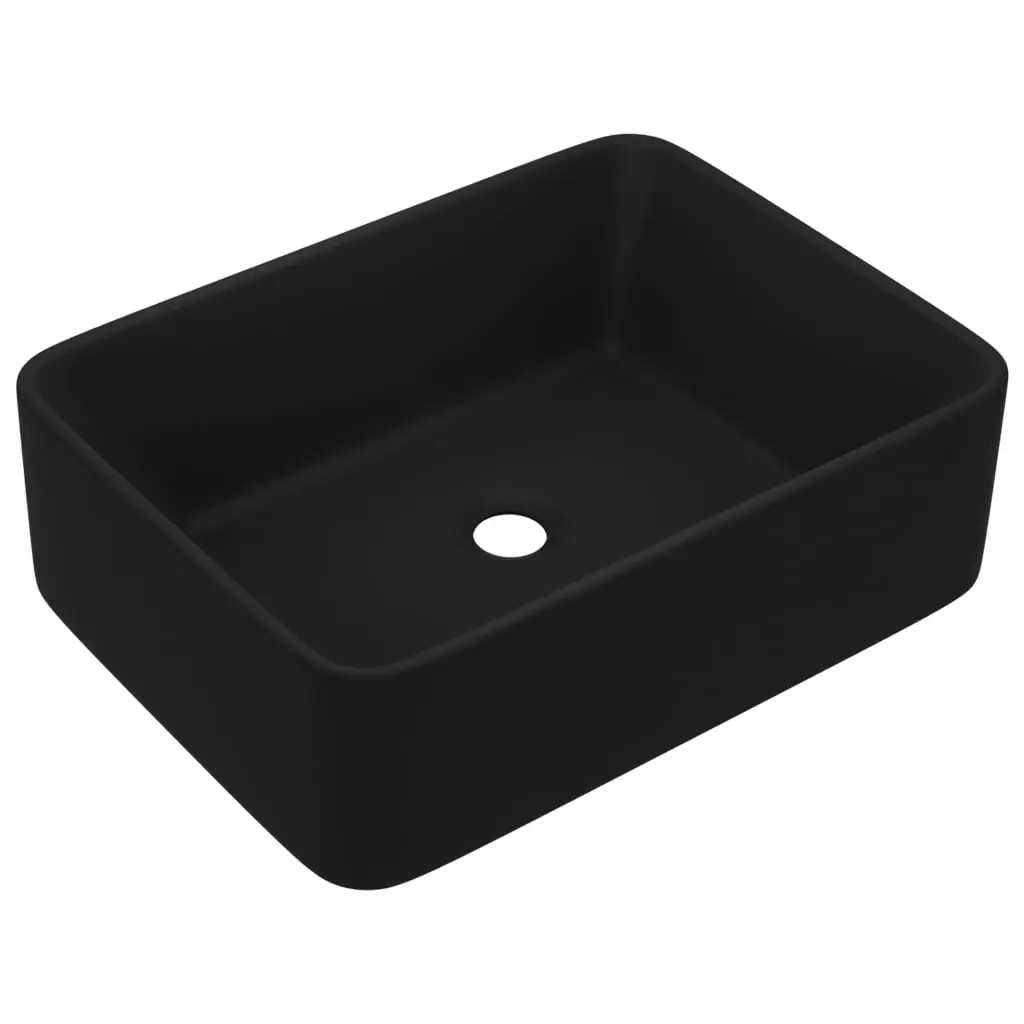 Luxury Wash Basin Matt Black 41x30x12 cm Ceramic 147052 - Hardware
