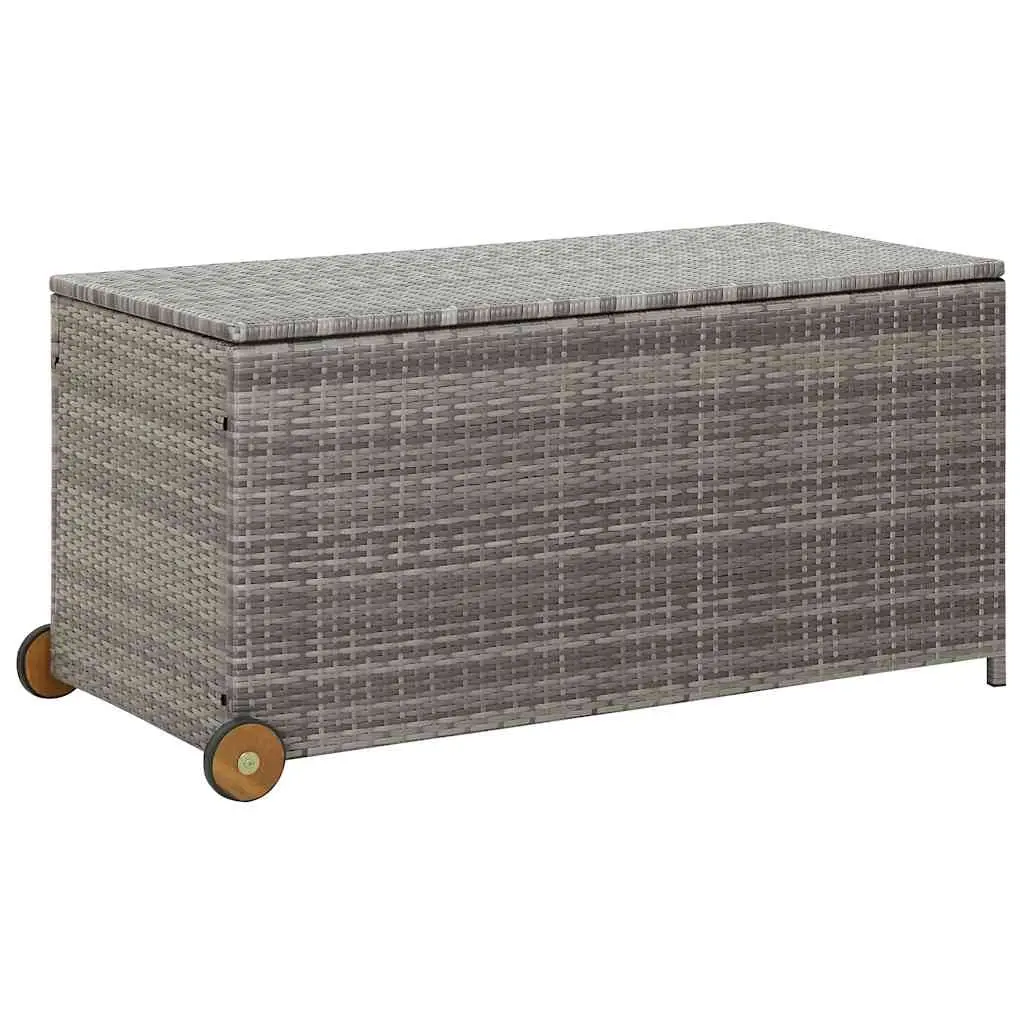 Garden Storage Box Light Grey 120x65x115 cm Poly Rattan 310090 - Outdoor Storage Boxes - Up to 60% off