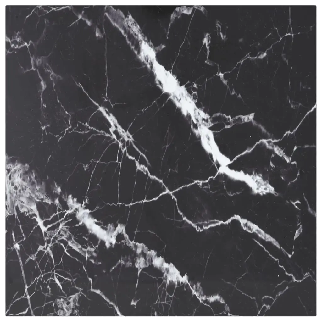 Table Top Black 60x60 cm 6 mm Tempered Glass with Marble Design 322271 - Furniture