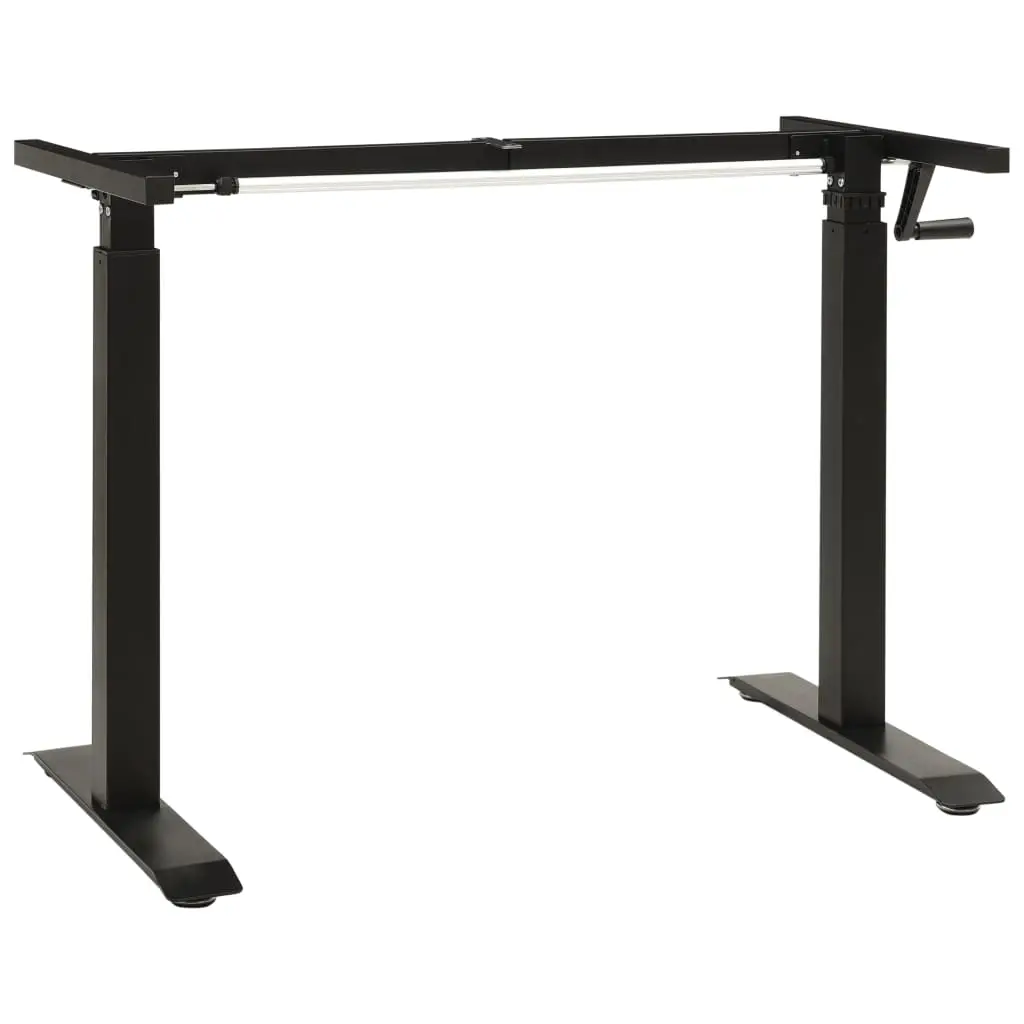 Manual Height Adjustable Standing Desk Frame Hand Crank Black 321719 - Furniture