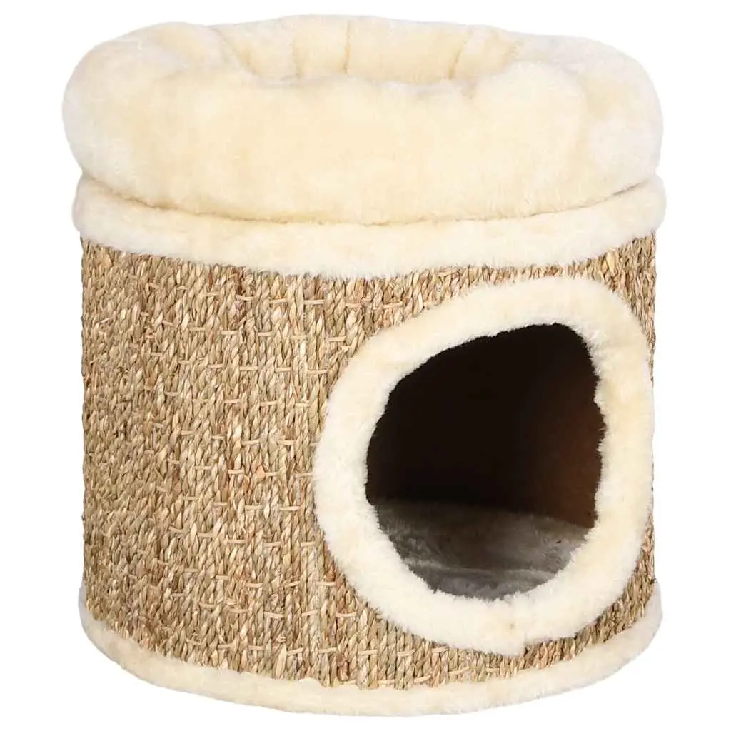 Cat House with Luxury Cushion 33 cm Seagrass 170968 - Pets