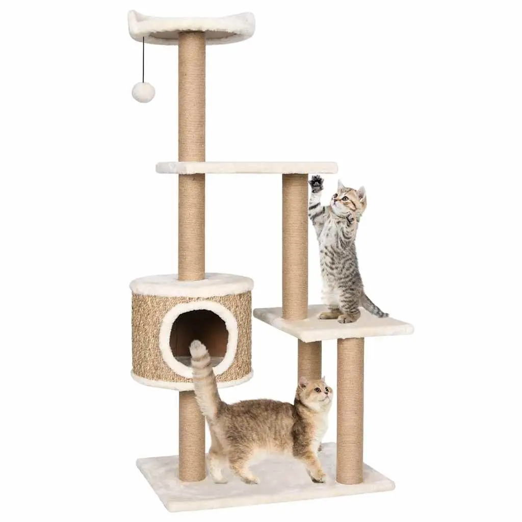 Cat Tree with Scratching Post 123cm Seagrass 170979 - Pets