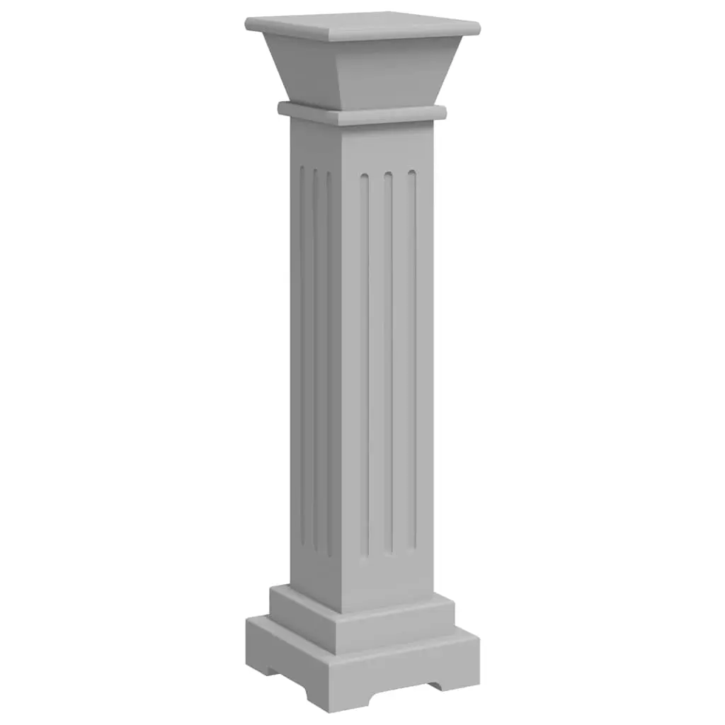 Classic Square Pillar Plant Stand Grey 17x17x66 cm MDF 323969 - Home & Garden