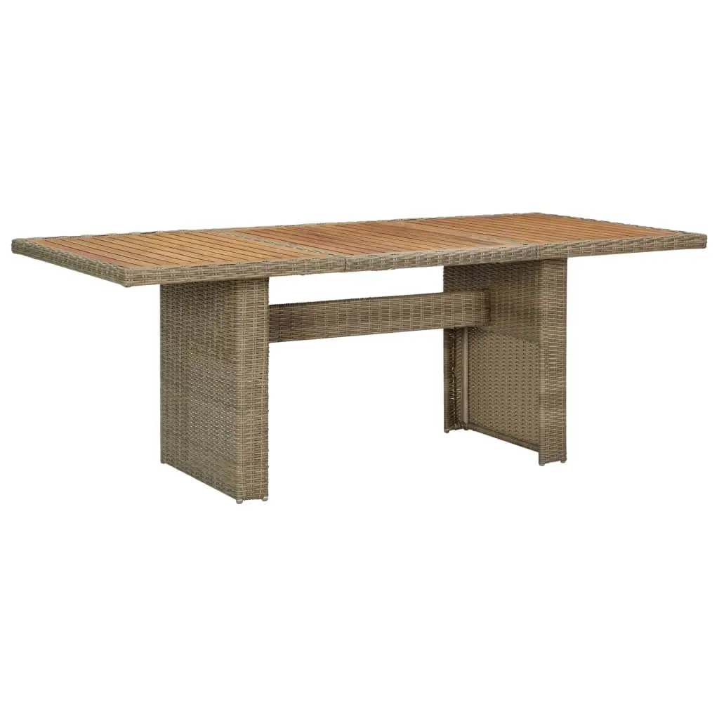 Garden Dining Table Brown 200x100x74 cm Poly Rattan 310143 - Furniture