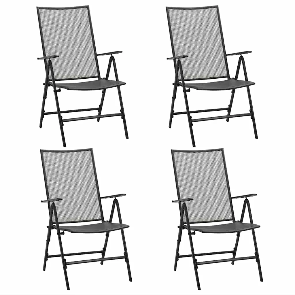 Folding Mesh Chairs 4 pcs Steel Anthracite 310153 - Furniture
