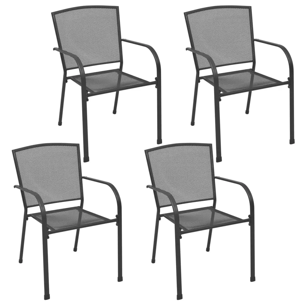 Outdoor Chairs 4 pcs Mesh Design Anthracite Steel 310154 - Up to 65% off Outdoor Furniture