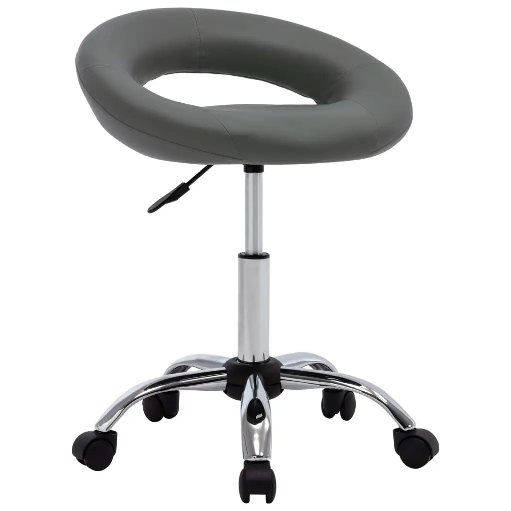 Rolling Work Chair Grey Faux Leather 323668 - Furniture