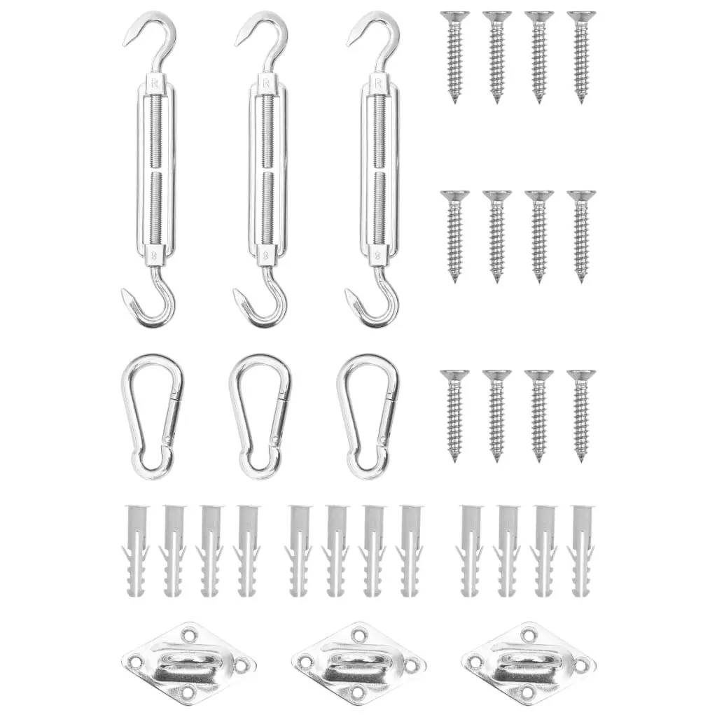 9 Piece Sunshade Sail Accessory Set Stainless Steel 310242 - Home & Garden