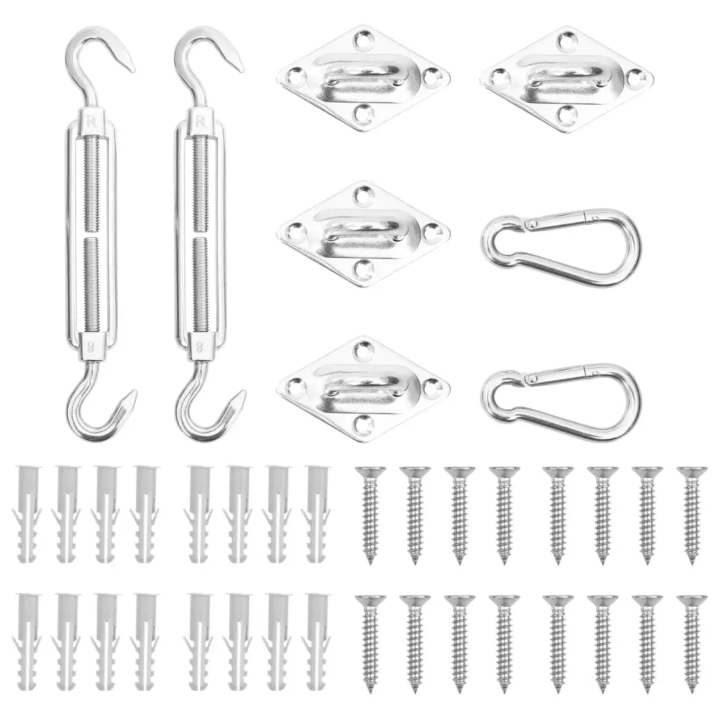 8 Piece Sunshade Sail Accessory Set Stainless Steel 310243 - Home & Garden
