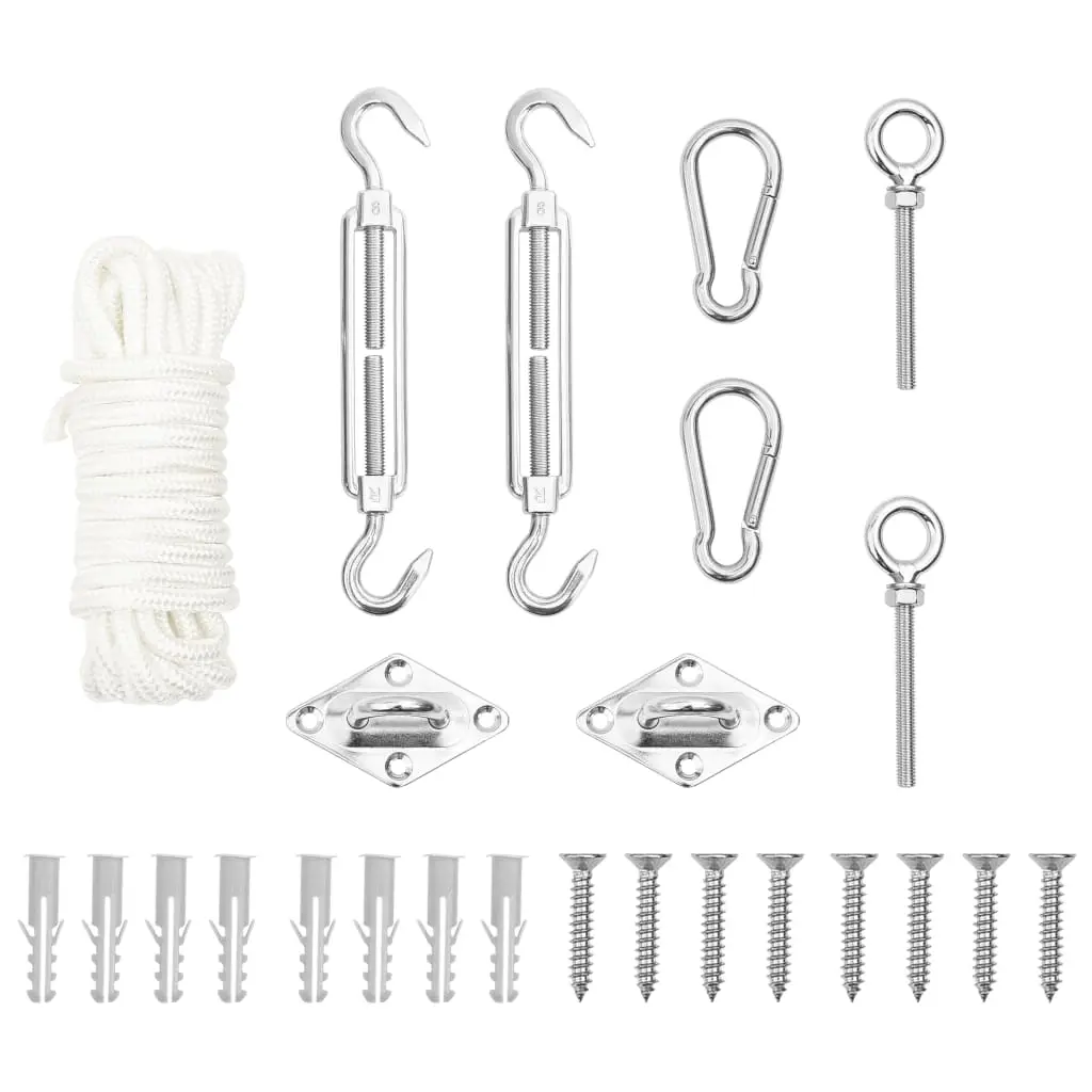 9 Piece Sunshade Sail Accessory Set Stainless Steel 310244 - Home & Garden