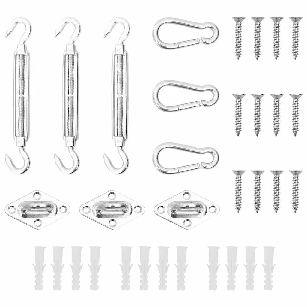 9 Piece Sunshade Sail Accessory Set Stainless Steel 310246 - Home & Garden