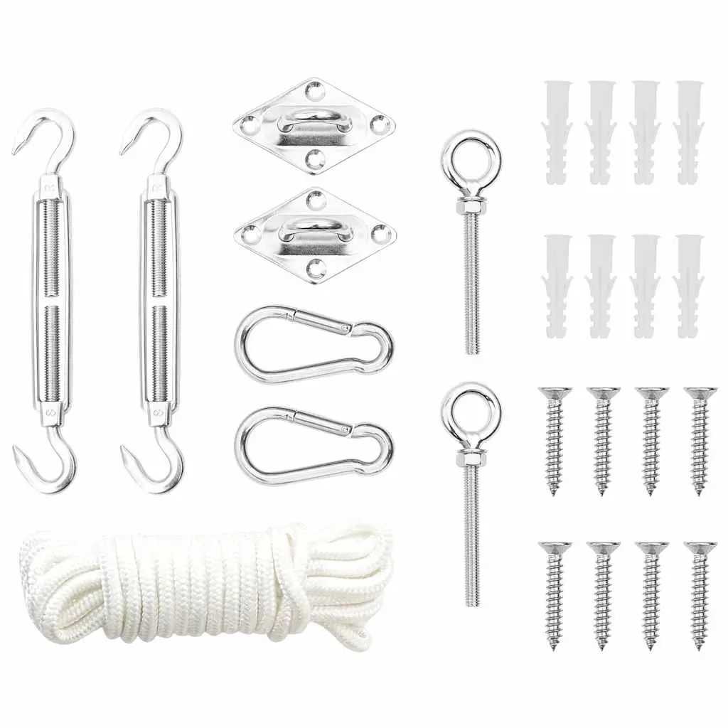 9 Piece Sunshade Sail Accessory Set Stainless Steel 310248 - Home & Garden