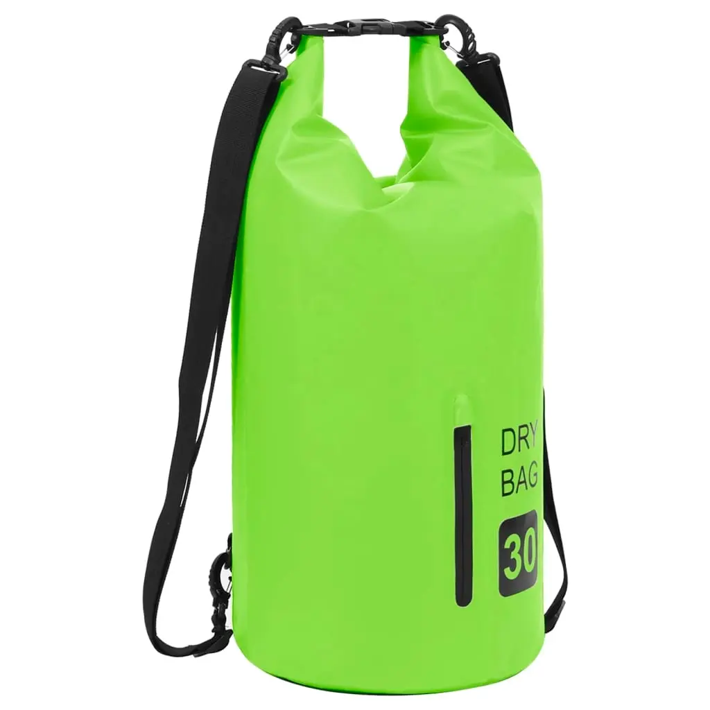 Dry Bag with Zipper Green 30 L PVC 92778 - Sports & Outdoor