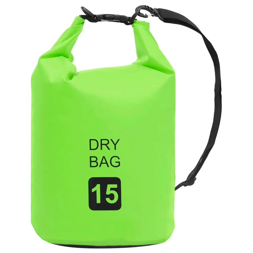 Dry Bag Green 15 L PVC 92781 - Sports & Outdoor