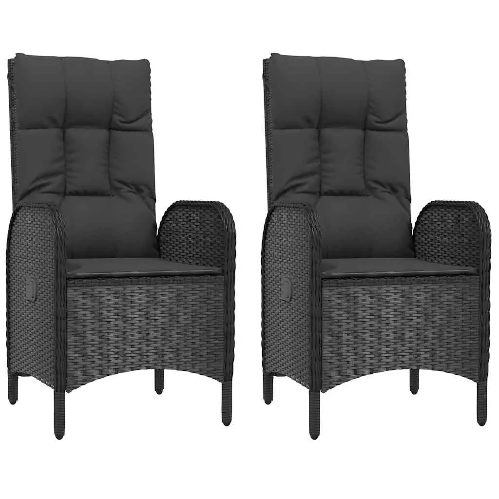 Outdoor Chairs 2 pcs Poly Rattan Black 310561 - Furniture