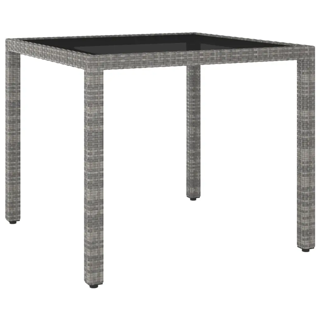 Garden Table Grey 90x90x75 cm Poly Rattan 310569 - Furniture
